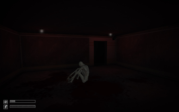 Screenshot of SCP-Containment Breach is a free survival horror game based on works in the SCP Wiki. Featured here is SCP-96, commonly referred to as “The Shy Guy”