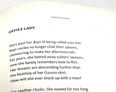 image of office lady poem